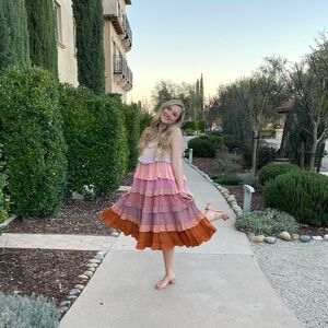 Vici ruffle tiered midi dress